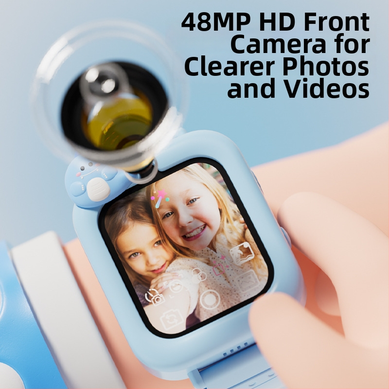 Детски смарт часовник с тъч екран, камера за снимки и видеозаписи, педометър, умни напомняния, силиконова каишка