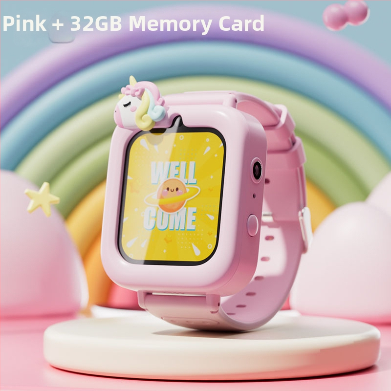 Детски смарт часовник с тъч екран, камера за снимки и видеозаписи, педометър, умни напомняния, силиконова каишка