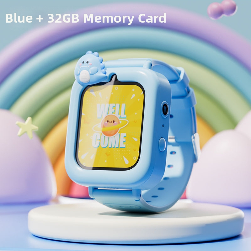Детски смарт часовник с тъч екран, камера за снимки и видеозаписи, педометър, умни напомняния, силиконова каишка