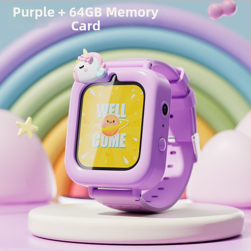 Детски смарт часовник с тъч екран, камера за снимки и видеозаписи, педометър, умни напомняния, силиконова каишка