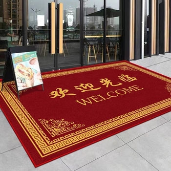 Covoraș comercial pentru ușă de intrare – imprimat din poliester, formă bar, model monocrom, personalizare disponibilă