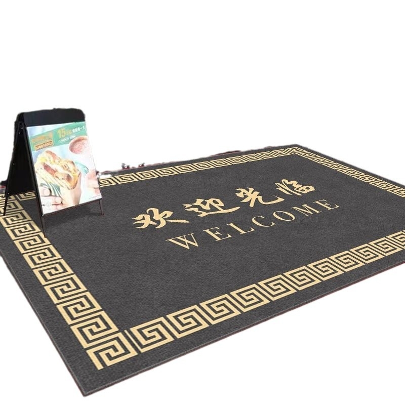 Covoraș comercial pentru ușă de intrare – imprimat din poliester, formă bar, model monocrom, personalizare disponibilă