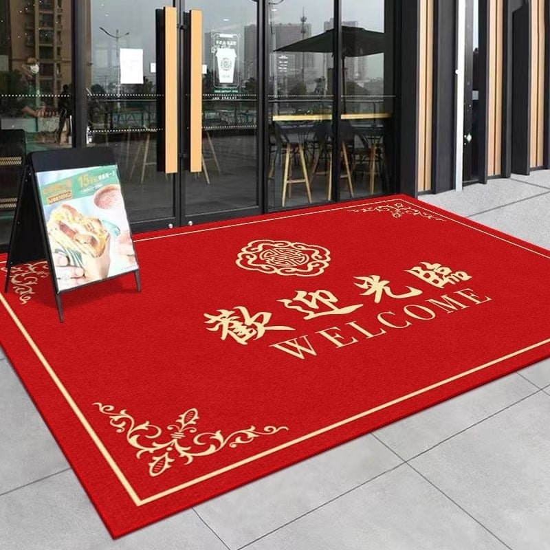 Covoraș comercial pentru ușă de intrare – imprimat din poliester, formă bar, model monocrom, personalizare disponibilă