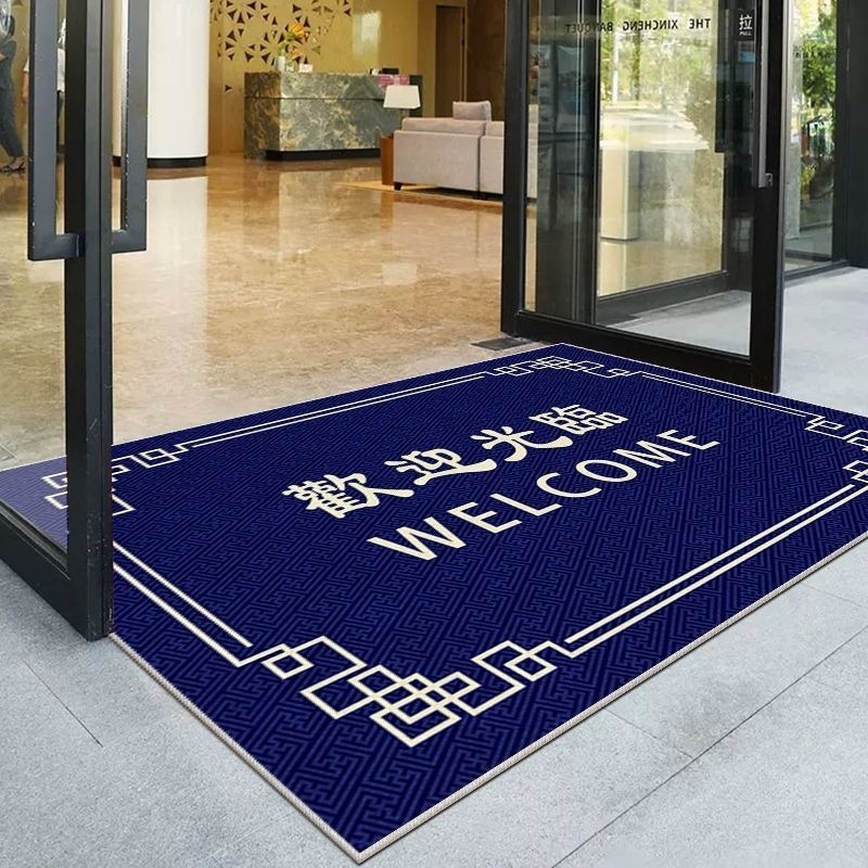 Covoraș comercial pentru ușă de intrare – imprimat din poliester, formă bar, model monocrom, personalizare disponibilă