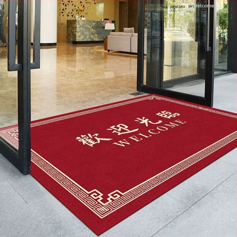 Covoraș comercial pentru ușă de intrare – imprimat din poliester, formă bar, model monocrom, personalizare disponibilă