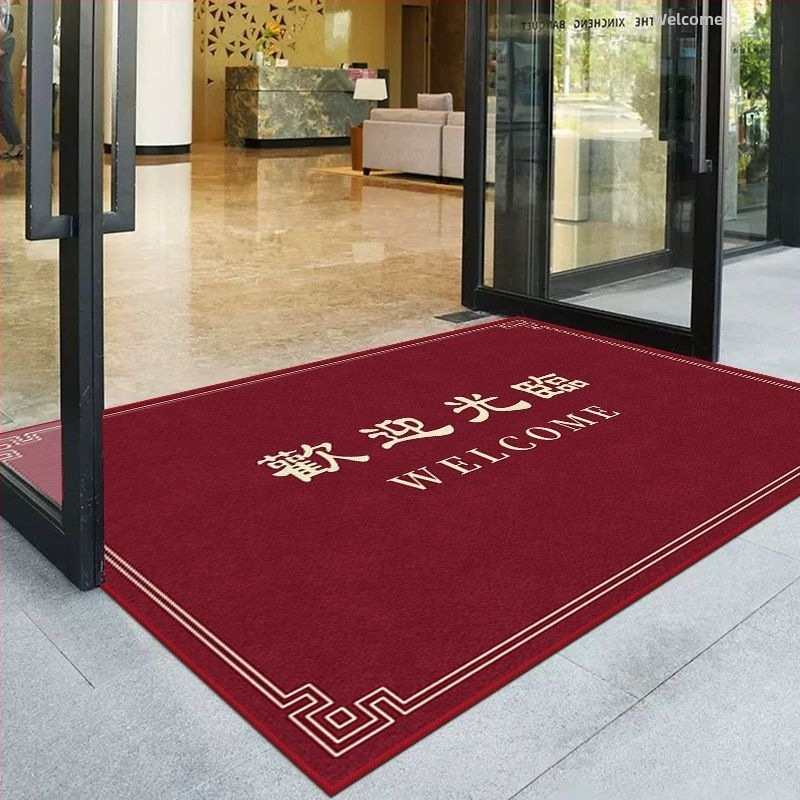 Covoraș comercial pentru ușă de intrare – imprimat din poliester, formă bar, model monocrom, personalizare disponibilă