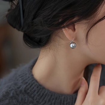Perlų auskarai iš sterling sidabro, 99% grynumas, paprastas dizainas, moterims, 2025 m. pavasaris