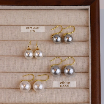 Perlų auskarai iš sterling sidabro, 99% grynumas, paprastas dizainas, moterims, 2025 m. pavasaris