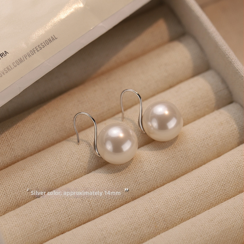 Perlų auskarai iš sterling sidabro, 99% grynumas, paprastas dizainas, moterims, 2025 m. pavasaris