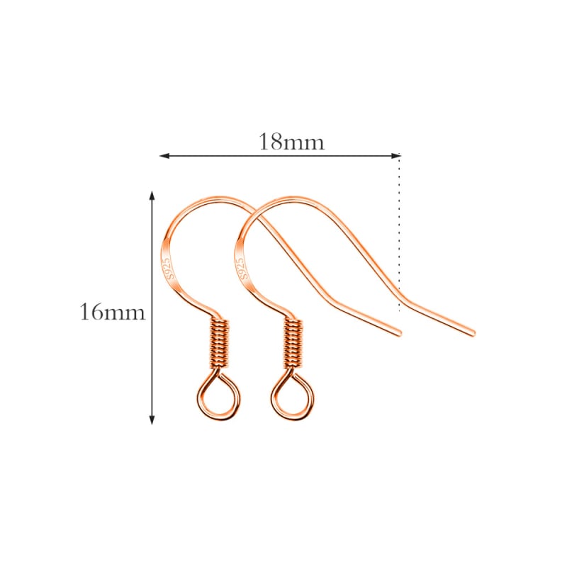 Pandantiv cu cârlig pentru cercei, din cupru, placat electrochimic, seria Ear Hook, etichetă privată licențiată