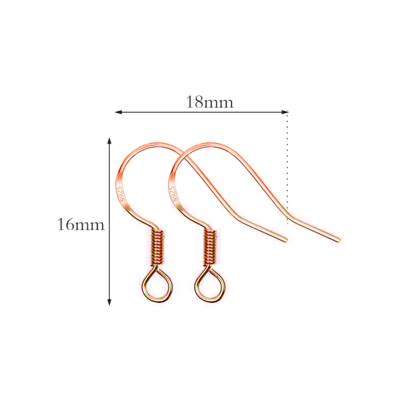 Pandantiv cu cârlig pentru cercei, din cupru, placat electrochimic, seria Ear Hook, etichetă privată licențiată