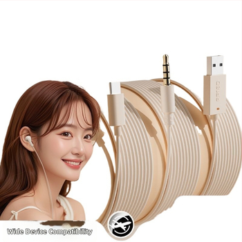 Káblové in-ear slúchadlá s háčikom na ucho, 2 m USB-C kábel, potlačenie šumu, pre karaoke, šport, hry a hovory