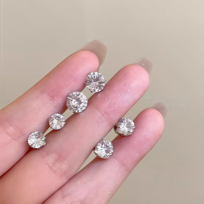 Ximang Bijuterii Cercei clip magnetic pentru urechi – oțel de titan, design geometric, finisaj lucios, stil feminin de înaltă clasă