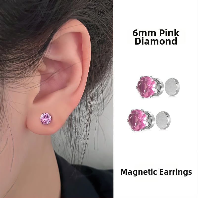 Ximang Bijuterii Cercei clip magnetic pentru urechi – oțel de titan, design geometric, finisaj lucios, stil feminin de înaltă clasă