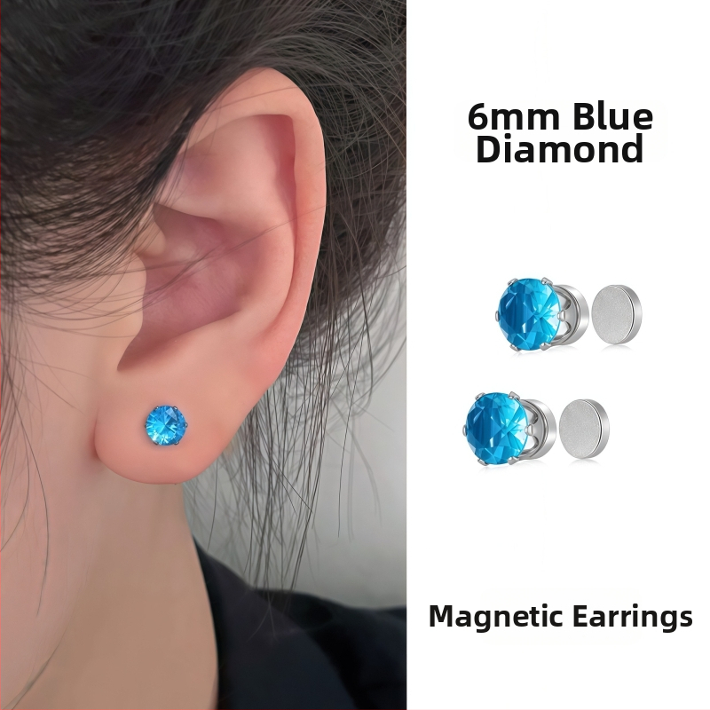 Ximang Bijuterii Cercei clip magnetic pentru urechi – oțel de titan, design geometric, finisaj lucios, stil feminin de înaltă clasă