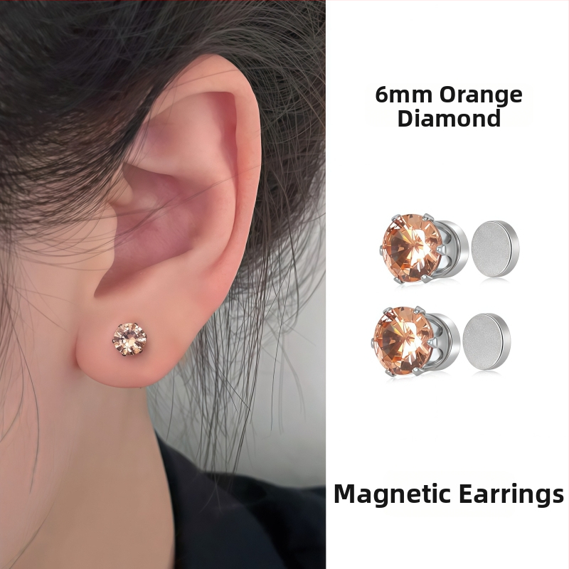 Ximang Bijuterii Cercei clip magnetic pentru urechi – oțel de titan, design geometric, finisaj lucios, stil feminin de înaltă clasă