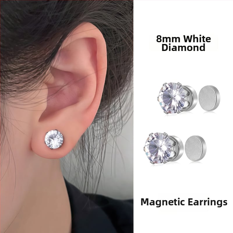 Ximang Bijuterii Cercei clip magnetic pentru urechi – oțel de titan, design geometric, finisaj lucios, stil feminin de înaltă clasă