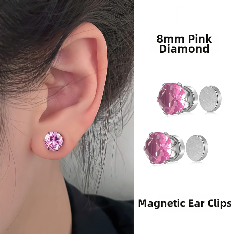 Ximang Bijuterii Cercei clip magnetic pentru urechi – oțel de titan, design geometric, finisaj lucios, stil feminin de înaltă clasă