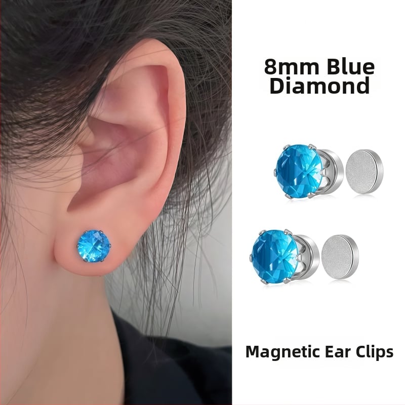 Ximang Bijuterii Cercei clip magnetic pentru urechi – oțel de titan, design geometric, finisaj lucios, stil feminin de înaltă clasă