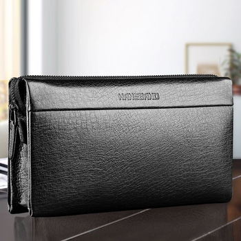 Fangzhi Vīriešu klučs somiņa no Kraft papīra ar burta rakstu, iekšpuse no liellopu ādas, piemērota biznesa ceļojumiem