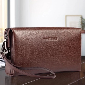 Fangzhi Vīriešu klučs somiņa no Kraft papīra ar burta rakstu, iekšpuse no liellopu ādas, piemērota biznesa ceļojumiem