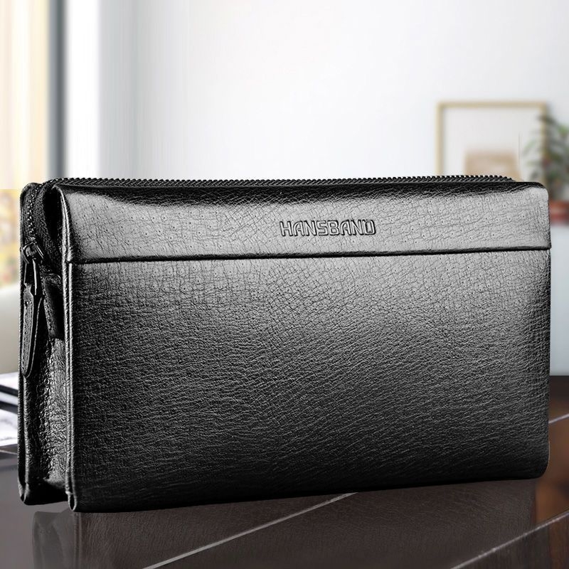 Fangzhi Vīriešu klučs somiņa no Kraft papīra ar burta rakstu, iekšpuse no liellopu ādas, piemērota biznesa ceļojumiem