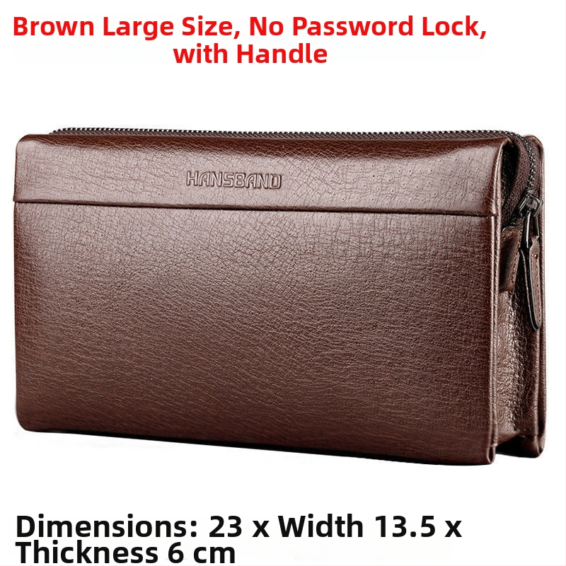 Fangzhi Vīriešu klučs somiņa no Kraft papīra ar burta rakstu, iekšpuse no liellopu ādas, piemērota biznesa ceļojumiem