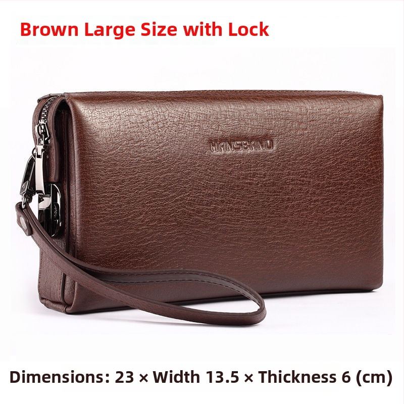 Fangzhi Vīriešu klučs somiņa no Kraft papīra ar burta rakstu, iekšpuse no liellopu ādas, piemērota biznesa ceļojumiem