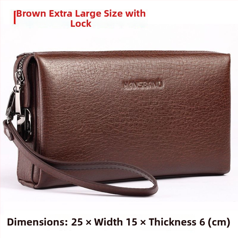 Fangzhi Vīriešu klučs somiņa no Kraft papīra ar burta rakstu, iekšpuse no liellopu ādas, piemērota biznesa ceļojumiem