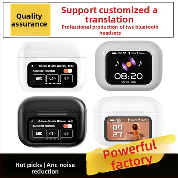 A9 Pro bezdrôtové slúchadlá s ANC, Bluetooth 5.3, IPX4, dotykový displej, až 8 h výdrže batérie