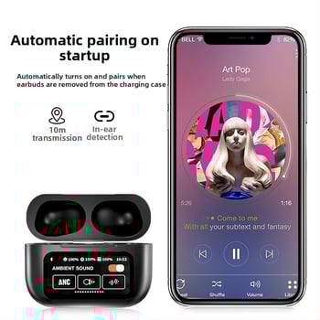 A9 Pro bezdrôtové slúchadlá s ANC, Bluetooth 5.3, IPX4, dotykový displej, až 8 h výdrže batérie