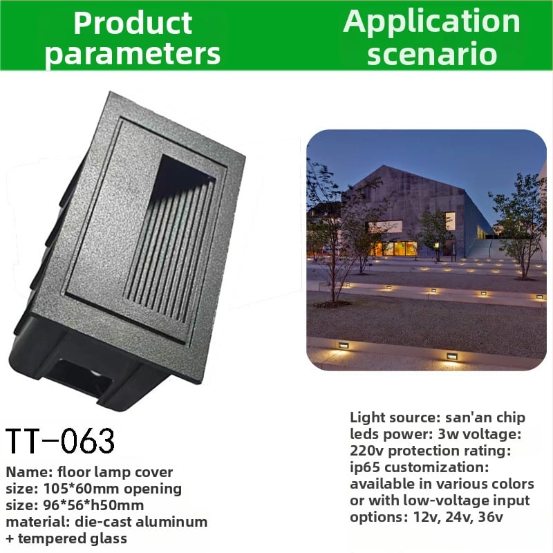 LED ъглова лампа със сензор за външни стъпала, вградена стъпкова светлина, корпус за подножка – TT-061, Tiantai Lighting, Материал: die-cast алуминий, Дебелина: 2 мм