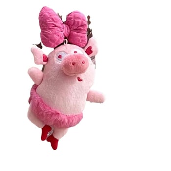 Purcel pluș - breloc inspirat de balet, pluș scurt, umplutură PP bumbac, personalizare disponibilă