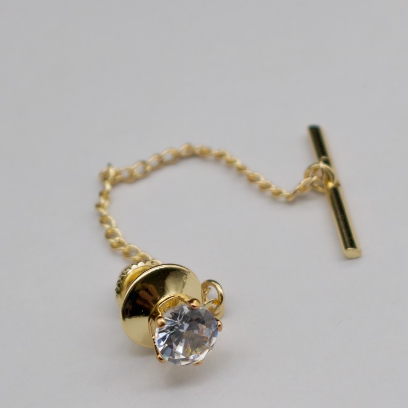 Briti stiilis lipsuklips kravatile, vase materjal, unisex, ümmargune–nelinurkne kujuline, elektroplatiinatsioon, valge kristall, mosaiik segu alumiiniumist kunstkivega