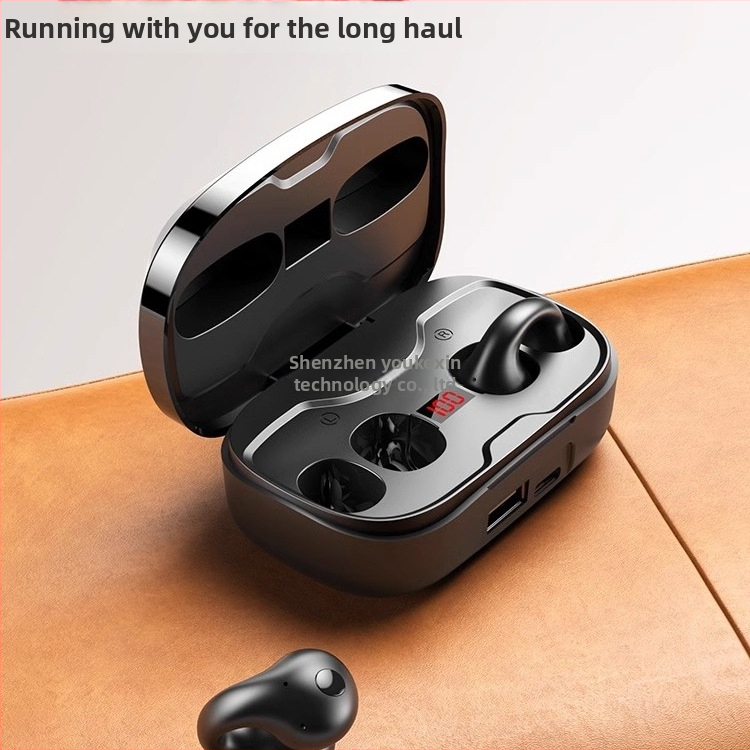 Newman Bluetooth austiņas ar kaulu vadīšanu, clip-on, skrējieniem, bezvadu sportam, stereo skaņa, akumulatora līmeņa indikators, līdz 4 stundām darbības