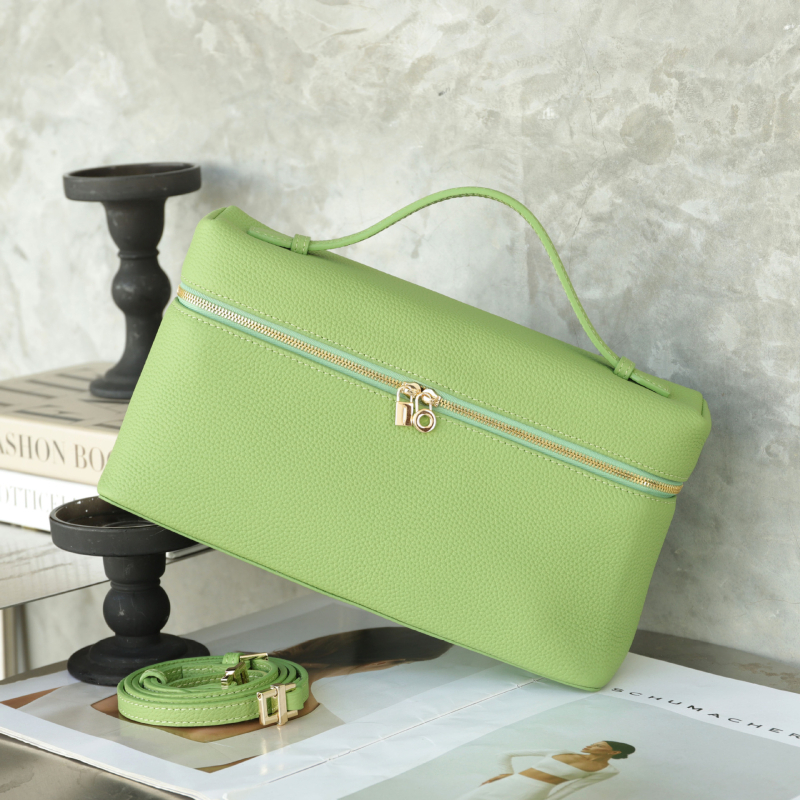 Kožna ženska torba u Lunch Box stilu, Horizontalnog kvadratnog oblika, zatvaranje na zip, unutarnji džepovi za telefon i ID