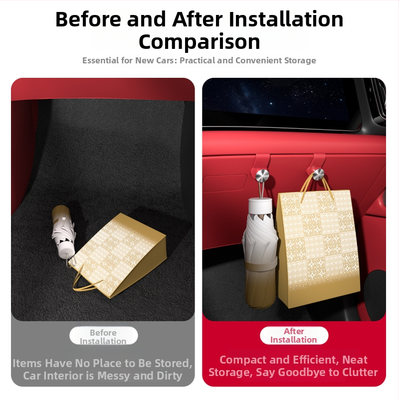 Automašīnas āķis Wenjie M7/M8/M9 — Organizētājs glovbox uzglabāšanai, ABS + alumīnija sakausējums, vienkāršs stils