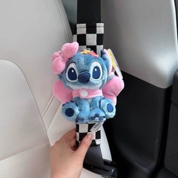 Κούκλα Stitch για το εσωτερικό αυτοκινήτου — χαριτωμένο μαξιλαράκι ζώνης και διακόσμηση ζώνης (Υλικό: Βελούδινο; Παραμετροποίηση: Ναι; Χαρακτηριστικά: Μαξιλαράκι ώμου και διακόσμηση ζώνης)