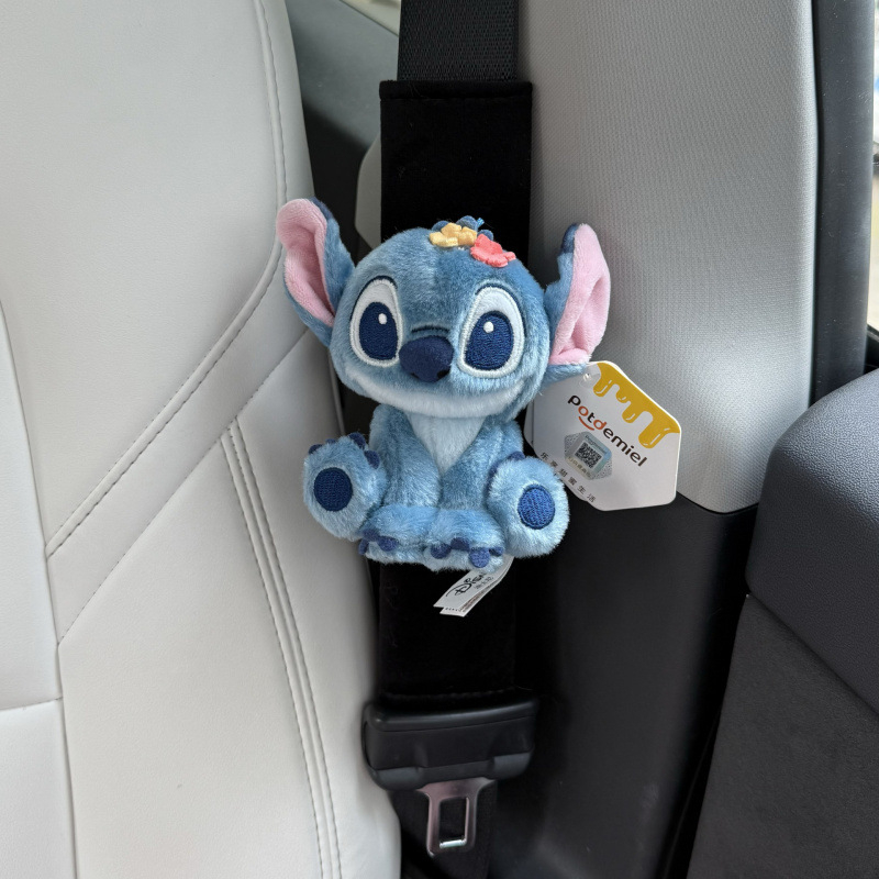 Κούκλα Stitch για το εσωτερικό αυτοκινήτου — χαριτωμένο μαξιλαράκι ζώνης και διακόσμηση ζώνης (Υλικό: Βελούδινο; Παραμετροποίηση: Ναι; Χαρακτηριστικά: Μαξιλαράκι ώμου και διακόσμηση ζώνης)