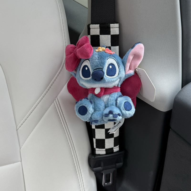 Κούκλα Stitch για το εσωτερικό αυτοκινήτου — χαριτωμένο μαξιλαράκι ζώνης και διακόσμηση ζώνης (Υλικό: Βελούδινο; Παραμετροποίηση: Ναι; Χαρακτηριστικά: Μαξιλαράκι ώμου και διακόσμηση ζώνης)