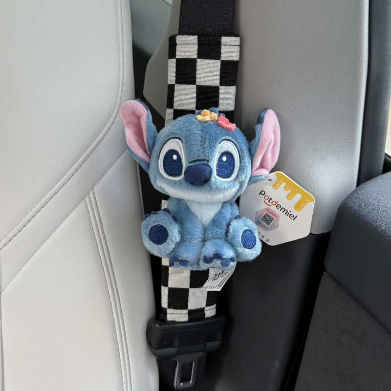 Κούκλα Stitch για το εσωτερικό αυτοκινήτου — χαριτωμένο μαξιλαράκι ζώνης και διακόσμηση ζώνης (Υλικό: Βελούδινο; Παραμετροποίηση: Ναι; Χαρακτηριστικά: Μαξιλαράκι ώμου και διακόσμηση ζώνης)