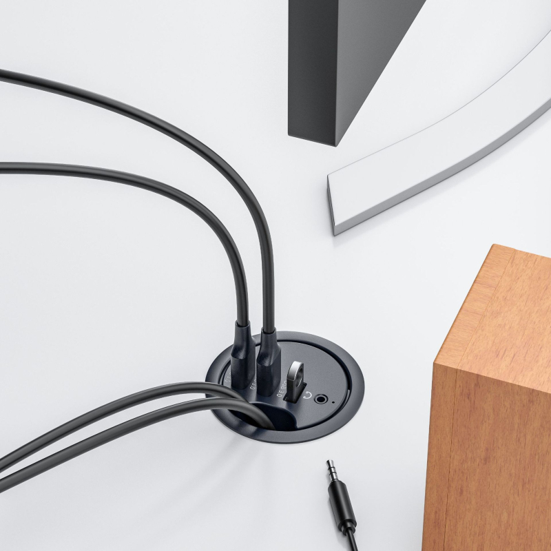 Kruhová USB hub-dock s Type-C audio, USB 3.0, 5 Gbps, 1 m kábel, model JKL38H, bez externého napájania
