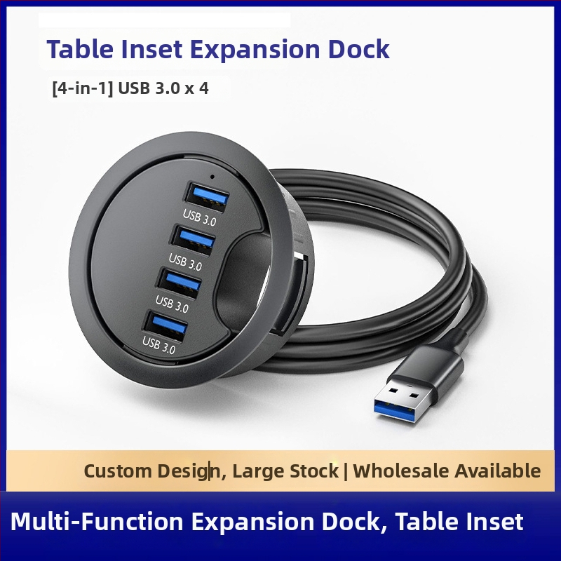 Kruhová USB hub-dock s Type-C audio, USB 3.0, 5 Gbps, 1 m kábel, model JKL38H, bez externého napájania
