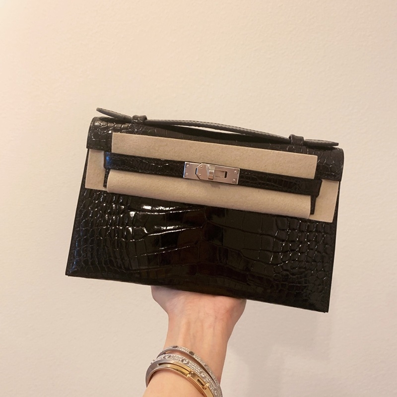 Kelly torba s lancem, mini, prva generacija, uzorak krokodila, večernja clutch, mala kvadratna torba, preko ramena ili crossbody za žene