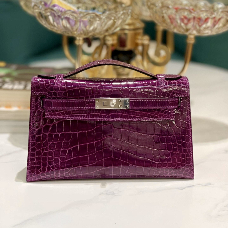 Kelly torba s lancem, mini, prva generacija, uzorak krokodila, večernja clutch, mala kvadratna torba, preko ramena ili crossbody za žene