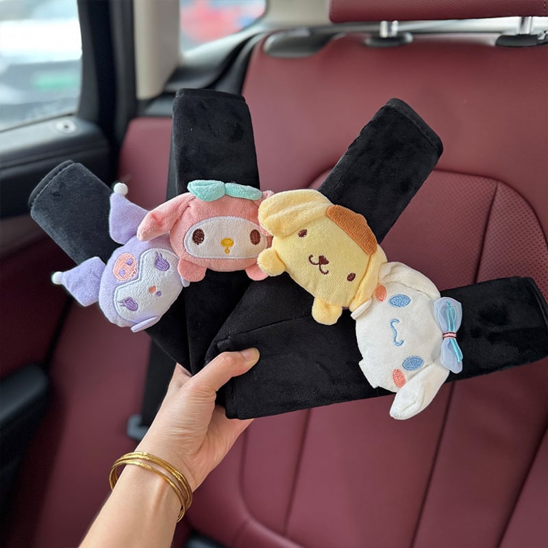 Automobiļa drošības jostas plecu aizsargs – mīļš multfilmas dizains, poliesters, Mengya zīmols, svars 0.1