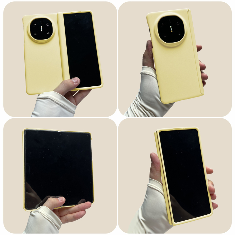 Huawei Mate X6 saliekamā telefona lieta, ciets polikarbonāta korpuss, matēts pārklājums, reljēva tekstūra, centrālais šarnīrs