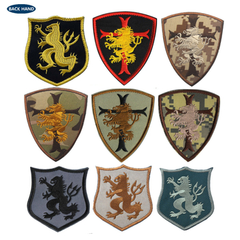 Velcro rankogalių pleistras – siuvinėtas Seal Commando Team 6-osios grupės emblem, dryžiai raštas, poliesteris