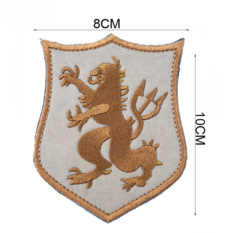 Velcro rankogalių pleistras – siuvinėtas Seal Commando Team 6-osios grupės emblem, dryžiai raštas, poliesteris