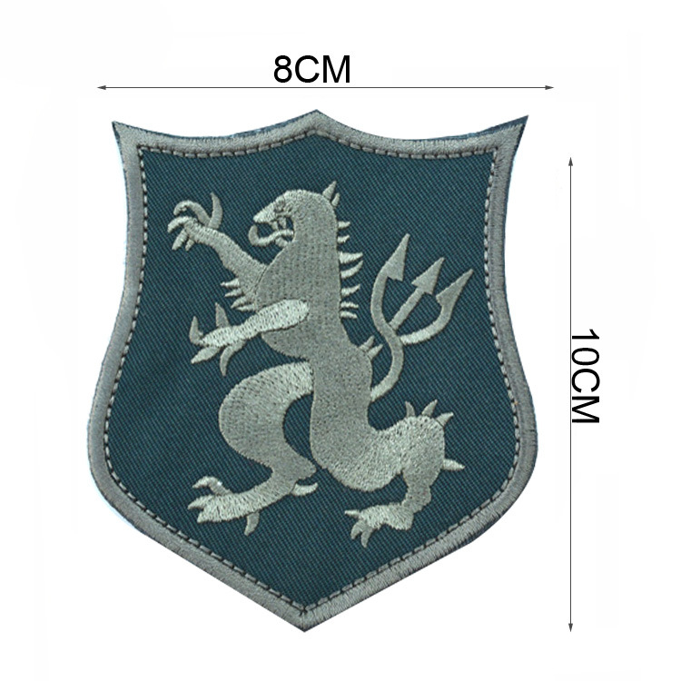 Velcro rankogalių pleistras – siuvinėtas Seal Commando Team 6-osios grupės emblem, dryžiai raštas, poliesteris